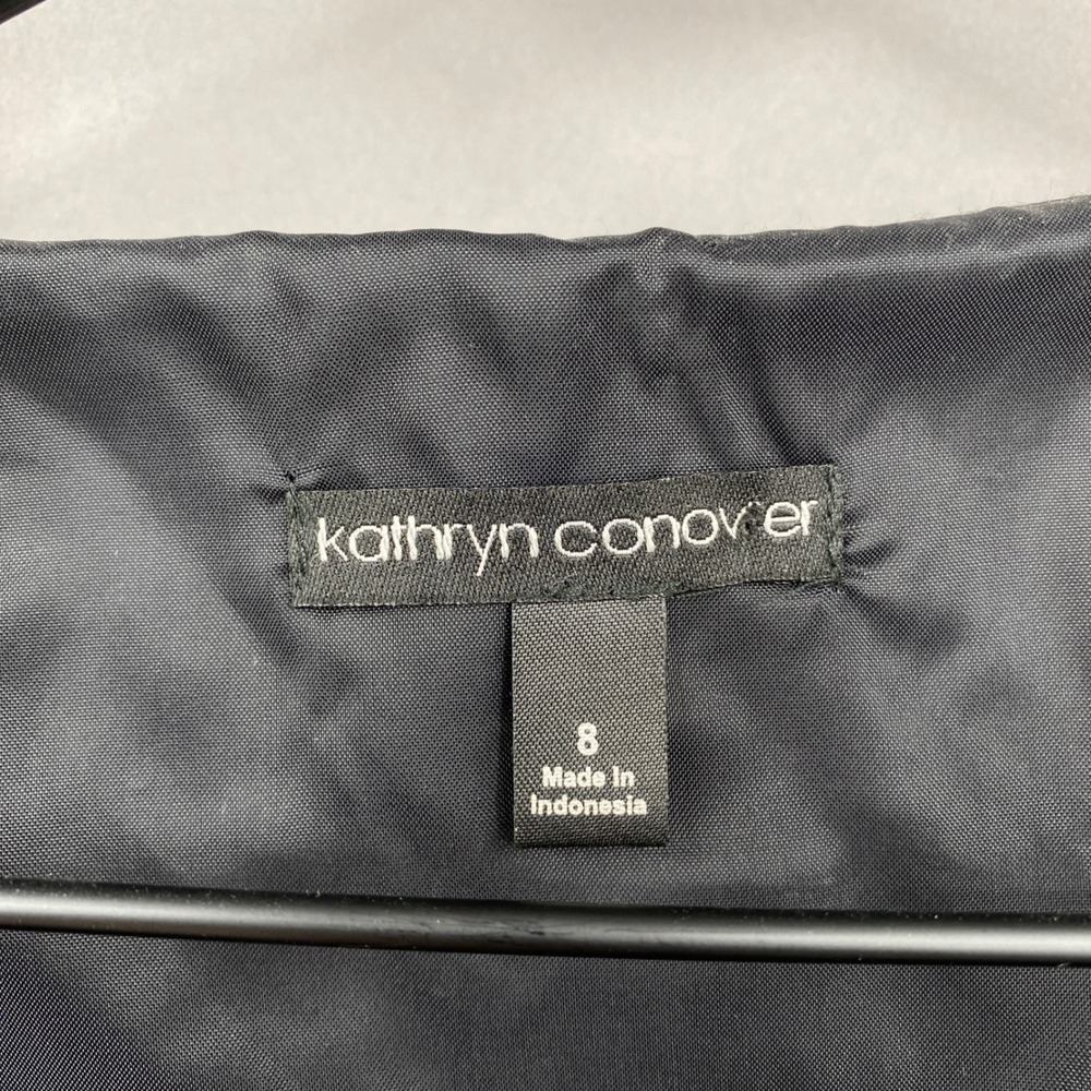 Kathryn Conover Satin Puff Sleeve Shift Dress Womens Size 8 Black Purple Mini - Picture 8 of 16